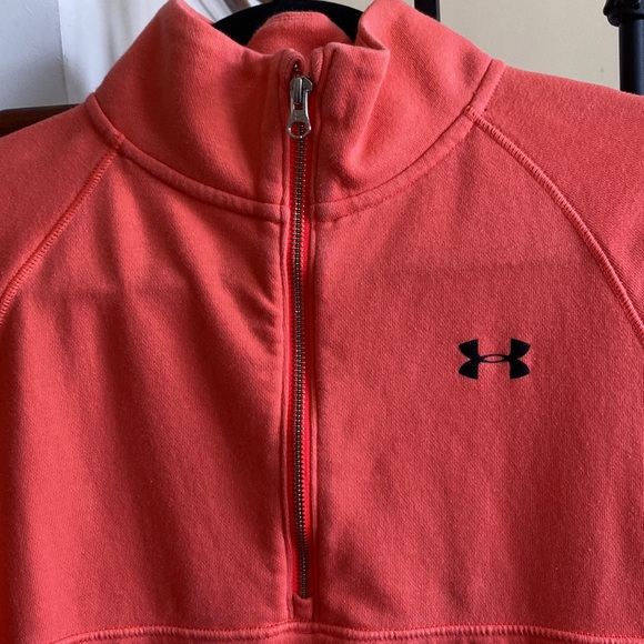 Under Armour 🔥 Coral 3/4 Zip Up Pullover Sweatshirt Sz XS - Picture 3 of 8